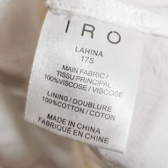 IRO White Mijo High Neck Eyelet Lace Ruffled Textured Tiered Shift Dress Size 34 - Picture 6 of 6